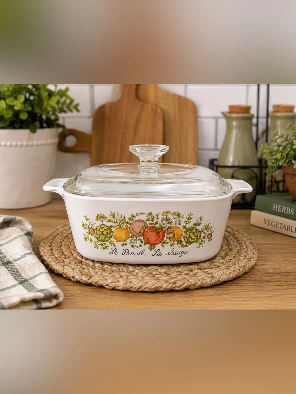 Vintage 1970s Corning Ware Spice O' Life A-1 1/2-B 1.5L Casserole w/ Lid